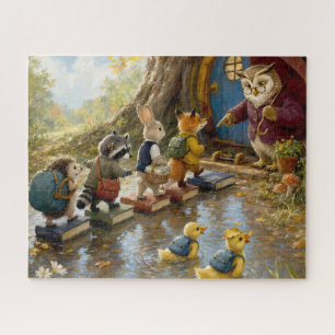 Cute Animals Back To School Jigsaw Puzzle