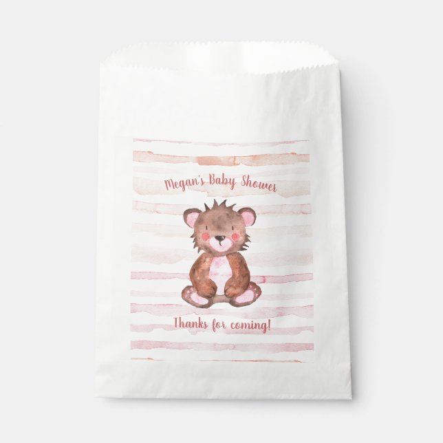 Cute Animals Bear Cub Baby Shower Party Favour Bag (Front)