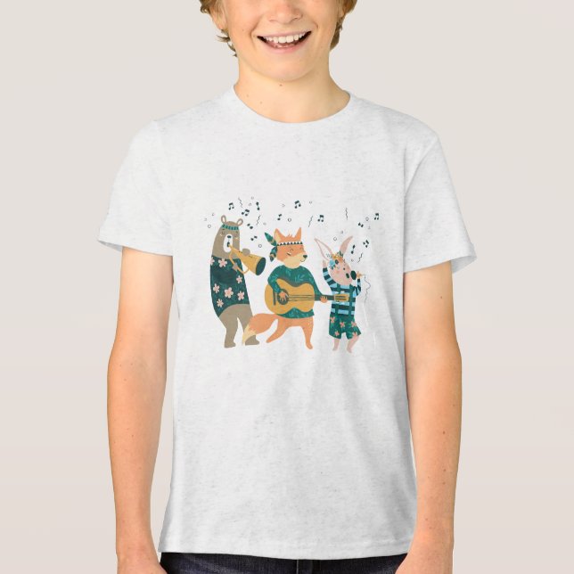 Cute Animals Bend  Tri-Blend Shirt (Front)