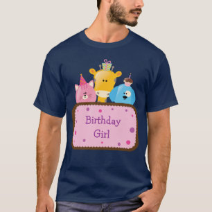 Cute Animals Birthday Girl Customisable T-Shirt