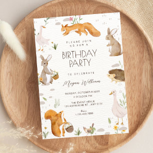 Cute animals birthday invitation