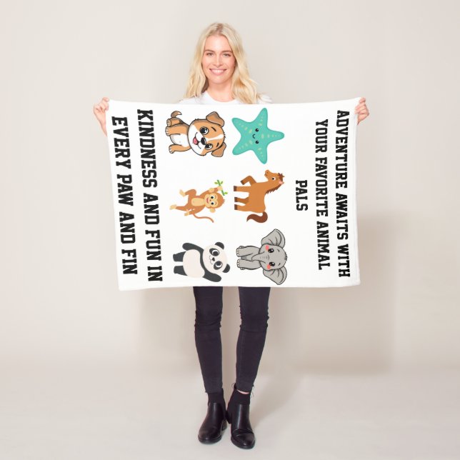Cute animals blanket for kids (In Situ)