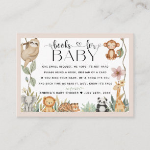 Cute Animals Boho Baby Shower Books For Baby Enclosure Card