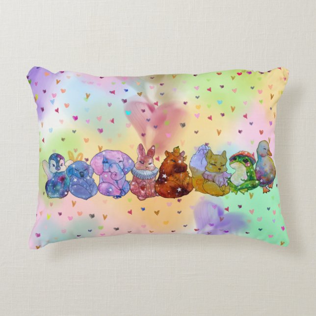 Cute Animals called The Lucky Charms Decorative Cushion (Front)
