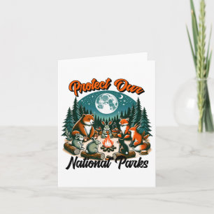 Cute Animals Camping Protect Our National Parks An Card