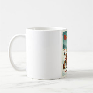 Cute Animals Celebrating Christmas in Snow Coffee Mug