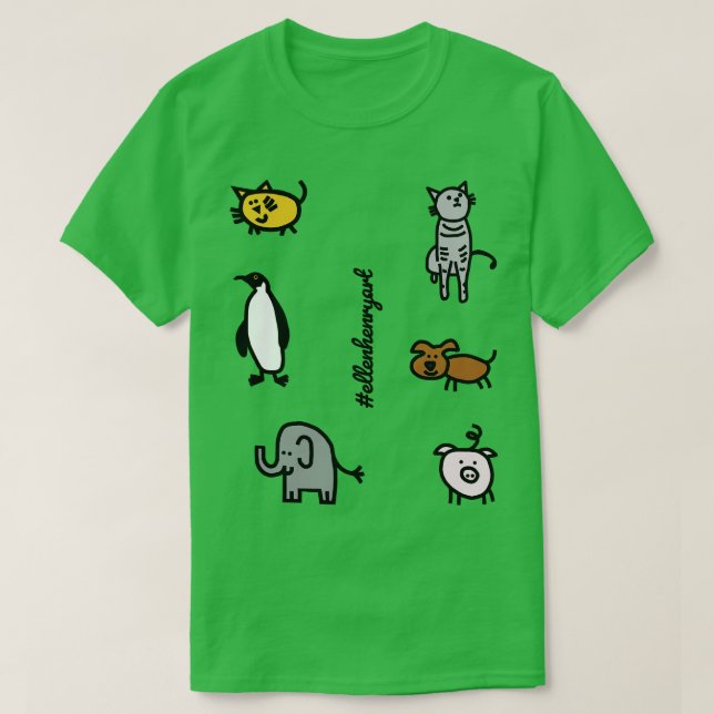 Cute Animals Child Like Sticker Pack T-Shirt (Design Front)