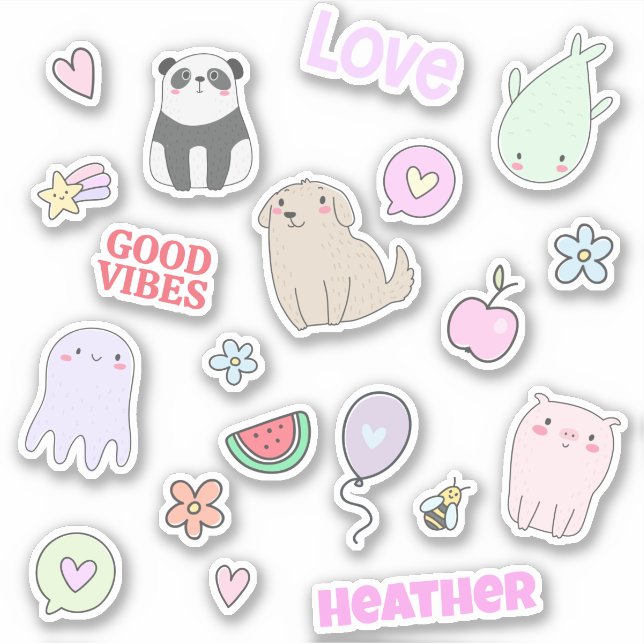 Cute Animals Colourful Personalised Kids (Front)