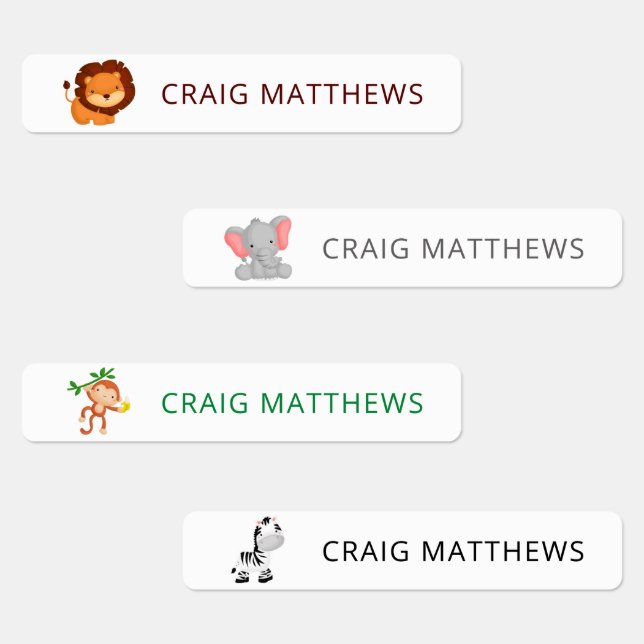 Cute Animals Custom Personalised Name Clothing (Group)