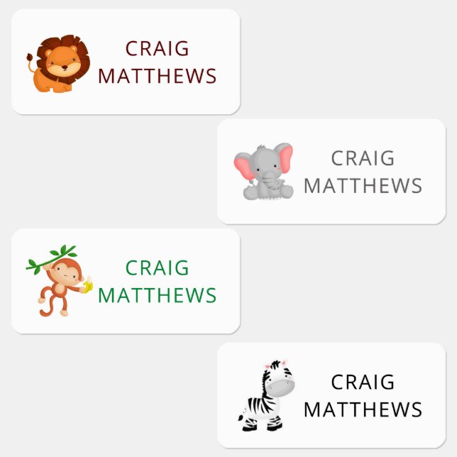 Cute Animals Custom Personalised Name Clothing (Group)