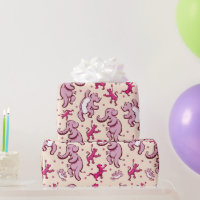 Cute Animals Dance Pink Pattern