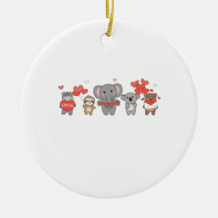 Cute Animals For Valentine's Day For Animal Lovers Ceramic Tree Decoration