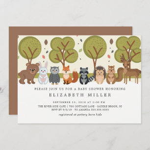 Cute Animals Forest Baby Shower Invitation