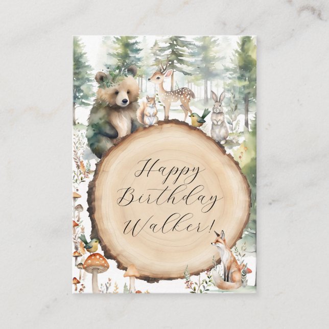 Cute Animals Forest Woodland Bear Event Ticket Enclosure Card (Front)
