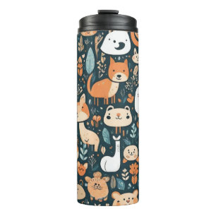 Cute animals fun design green decor thermal tumbler