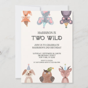 Cute Animals gender-neutral birthday Invitation