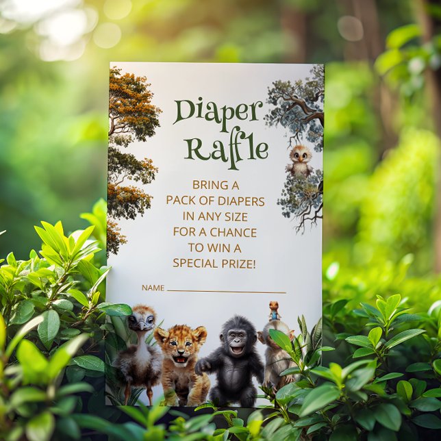 Cute Animals Gender Neutral Diaper Raffle Cards (Creator Uploaded)