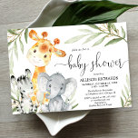 Cute animals gender neutral safari baby shower invitation<br><div class="desc">For more advanced customisation of this design,  simply select the "Customise It" button above!</div>