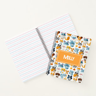Cute Animals I Custom Name   Fun Notebook