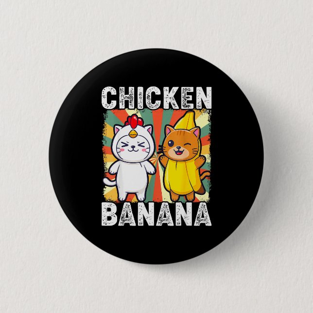 Cute Animals In Chicken And Banana Costumes Kawaii 6 Cm Round Badge (Front)