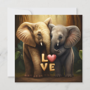 Cute animals in love card