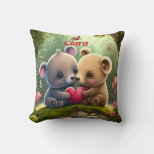 Cute animals in love cushion