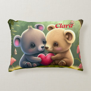 Cute animals in love decorative cushion