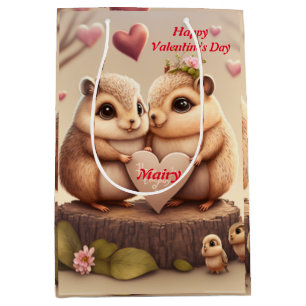 Cute animals in love medium gift bag