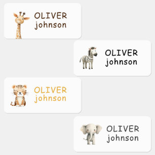 Cute Animals Kids Personalised Clothing Labels