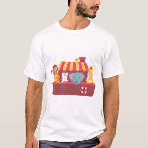 Cute Animals, Noah Ark Boat T-Shirt