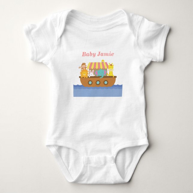Cute Animals, Noah's Ark, for babies Baby Bodysuit (Front)