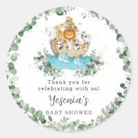 Cute Animals Noah's Ark Greenery Birthday Baby 