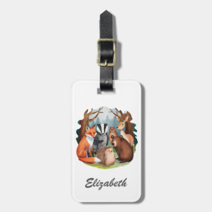 cute Animals Owl Bear fox deer Personalised Kid's Luggage Tag
