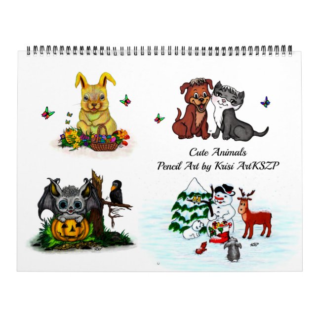 Cute Animals Pencil Art by Krisi ArtKSZP Calendar (Cover)