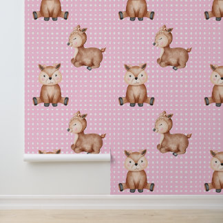 Cute animals pink wallpaper