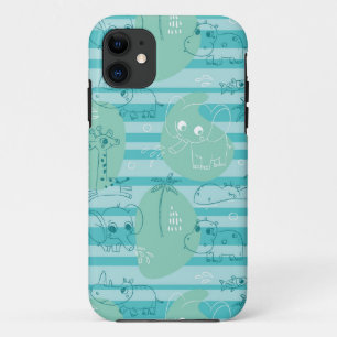 Cute animals playing with water 1 iPhone 11 case