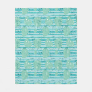 Cute animals playing with water 1 fleece blanket