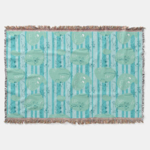Cute animals playing with water 1 throw blanket