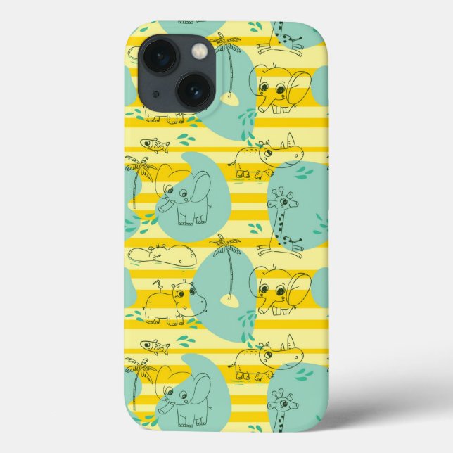 Cute animals playing with water 2 Case-Mate iPhone case (Back)