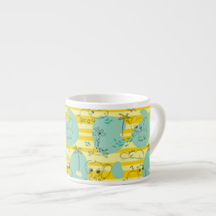 Cute animals playing with water 2 espresso cup