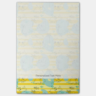Cute animals playing with water 2 post-it notes