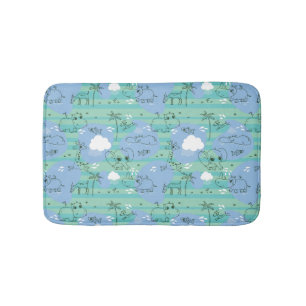 Cute animals playing with water 3 bath mat