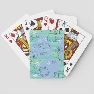 Cute animals playing with water 3 cards