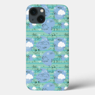 Cute animals playing with water 3 iPhone 13 case