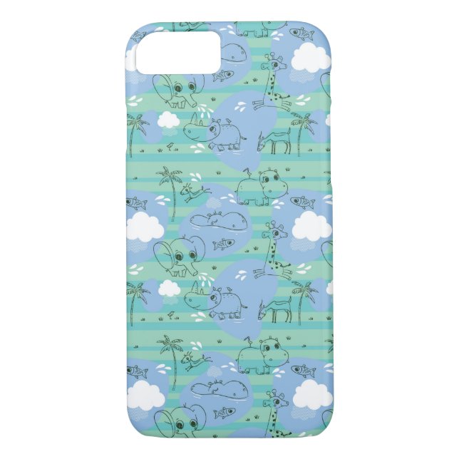 Cute animals playing with water 3 Case-Mate iPhone case (Back)