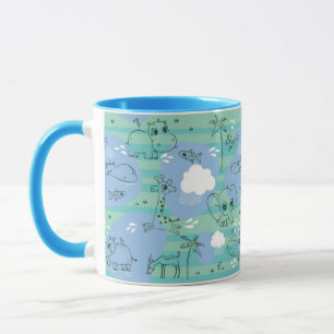 Cute animals playing with water 3 mug