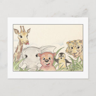 Cute animals postcard