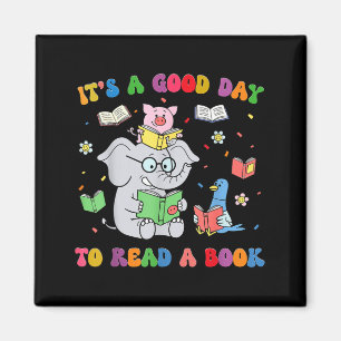Cute animals read book teachers students kids book magnet