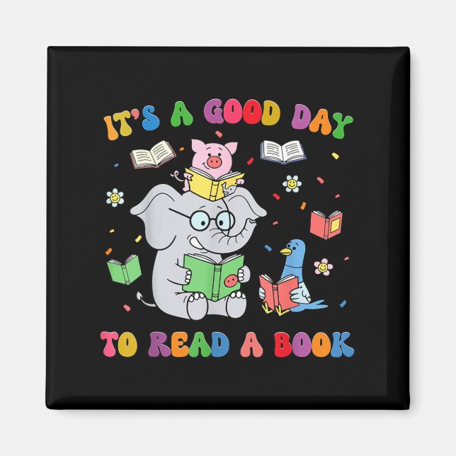 Cute animals read book teachers students kids book magnet (Front)