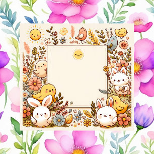 Cute animals, spring, post-it notes